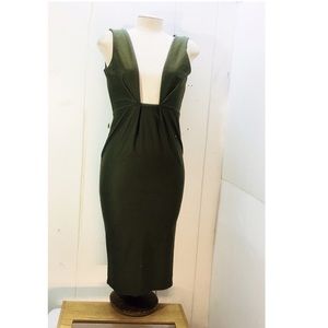 Misguided Dark Gray Deep-V BodyCon Dress Womens 6